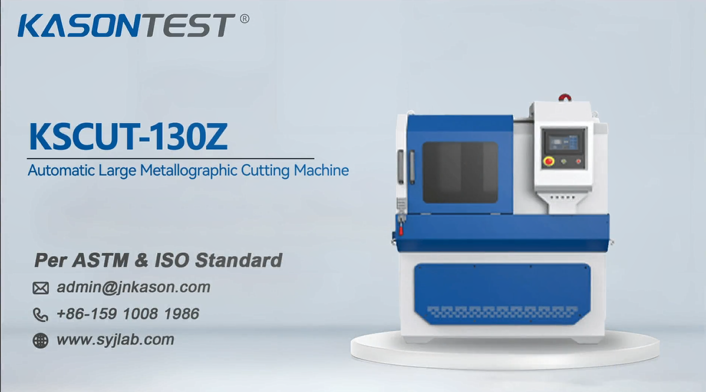 KASON CUT 130Z: Auto metal sample cutting. See smooth work!