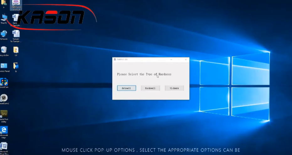 KASON Operation of Brinell Rockwell Vickers software for Universal hardness tester