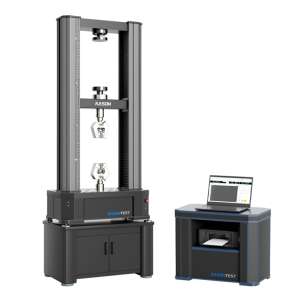 Double column electronic universal testing machine with pneumatic tensile fixture